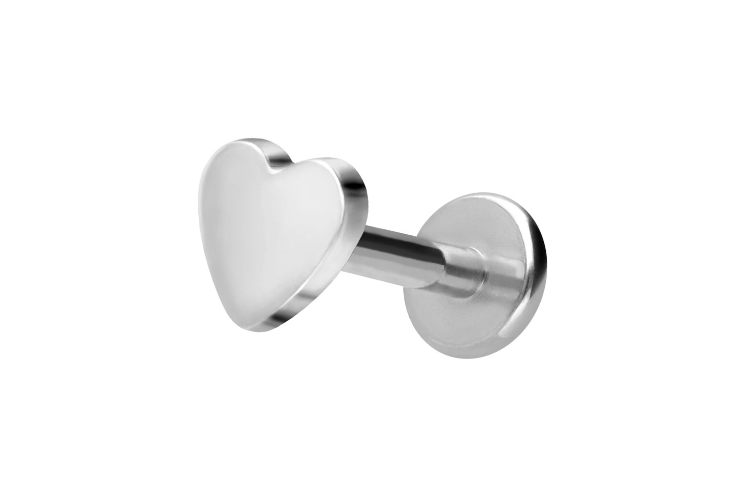 Titan Labret Piercing mit Innengewinde HERZ